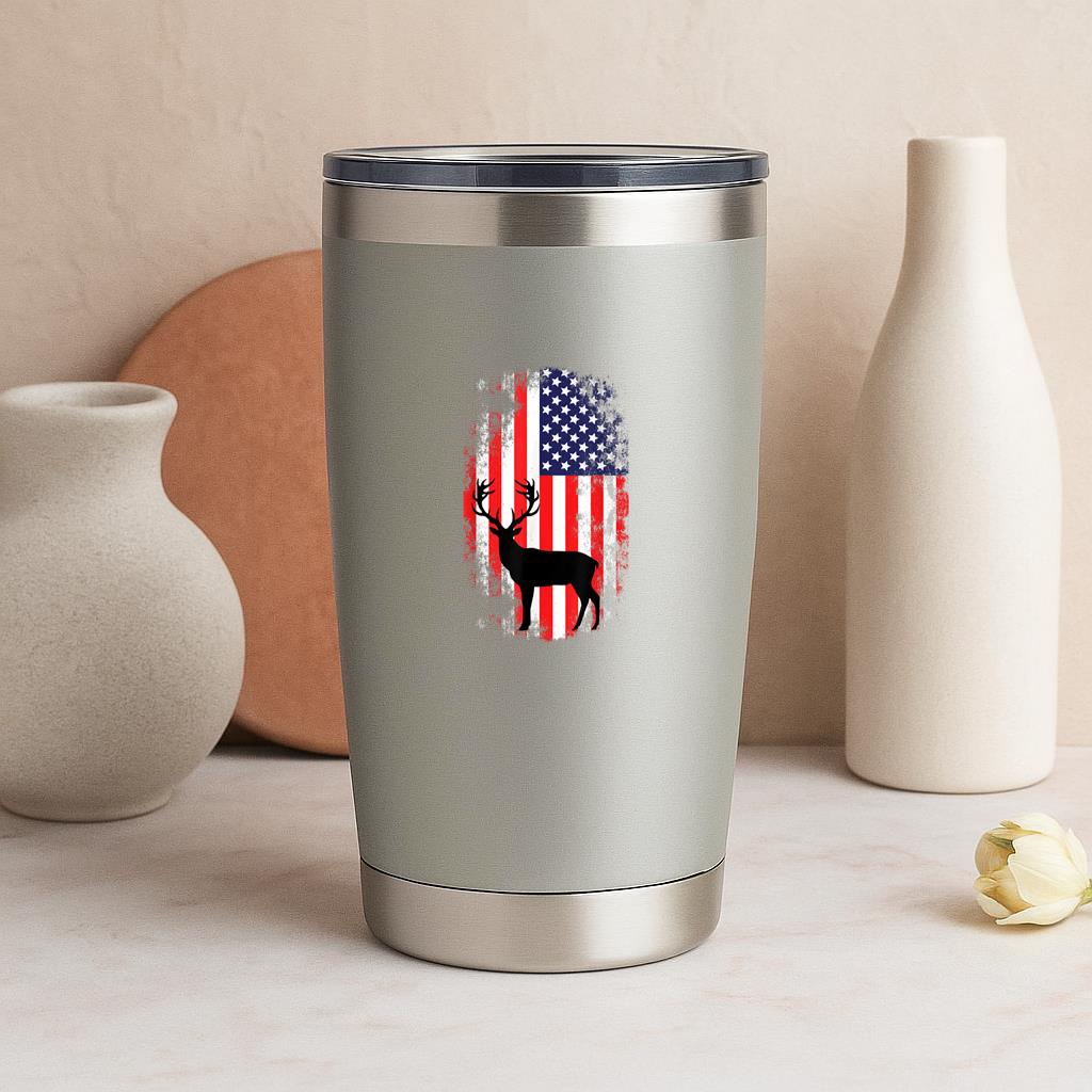 American Deer Hunting Patriotic Tumbler - Image 4