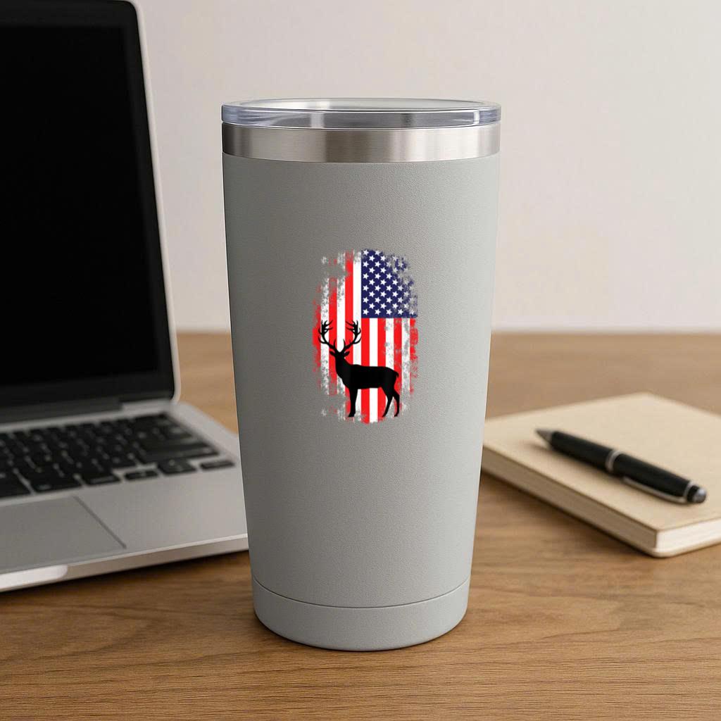 American Deer Hunting Patriotic Tumbler - Image 3