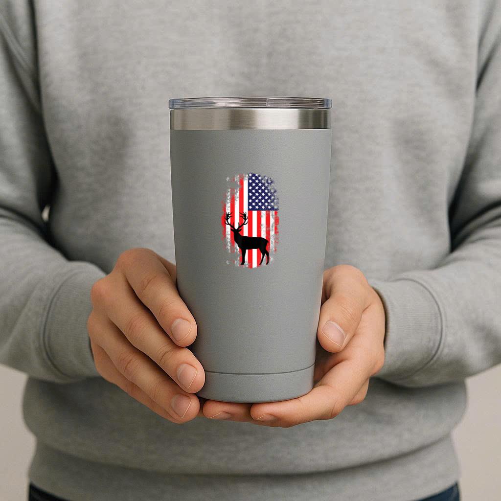 American Deer Hunting Patriotic Tumbler - Image 2