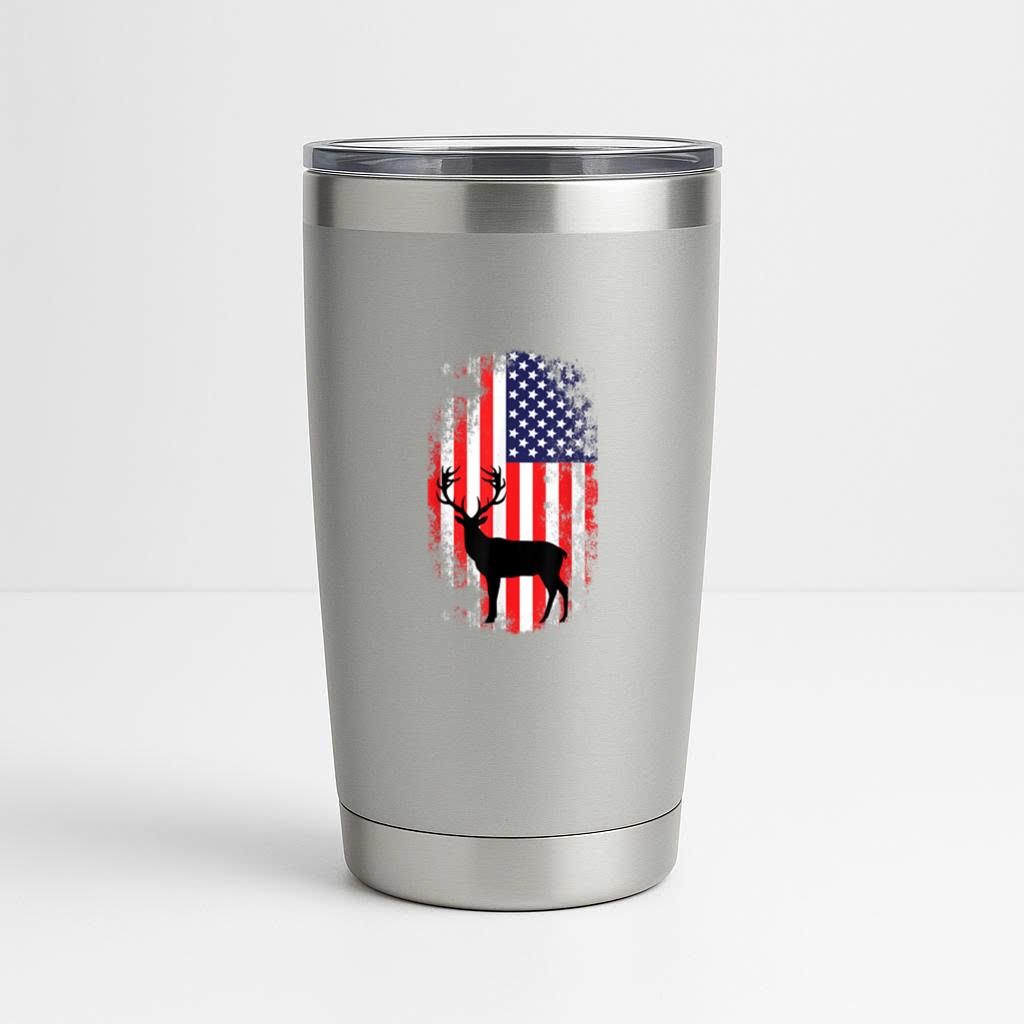 American Deer Hunting Patriotic Tumbler