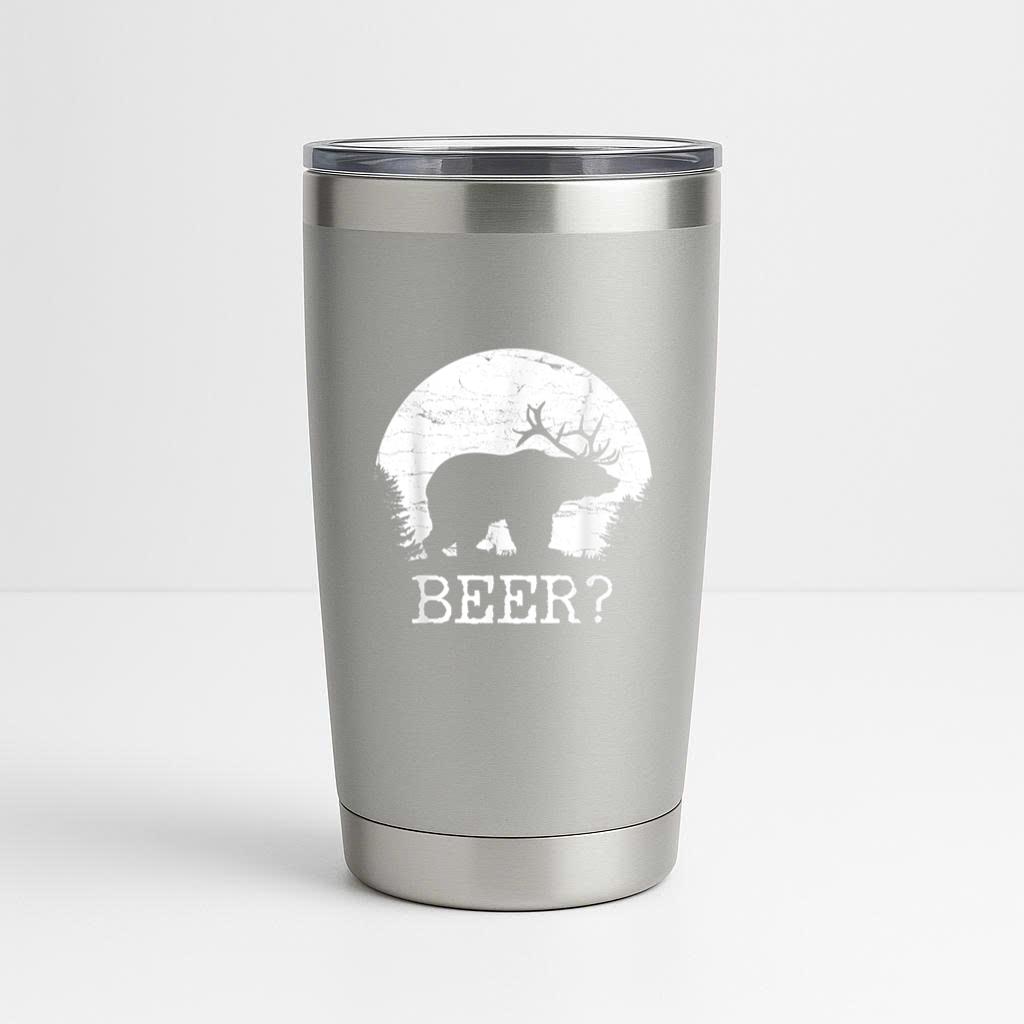 Bear Deer Beer Drinking Tumbler