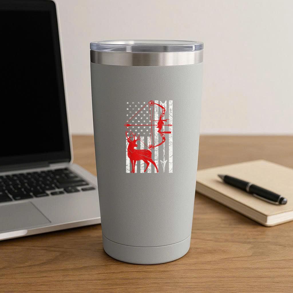 Bow Hunting Deer Flag Tumbler - Image 3