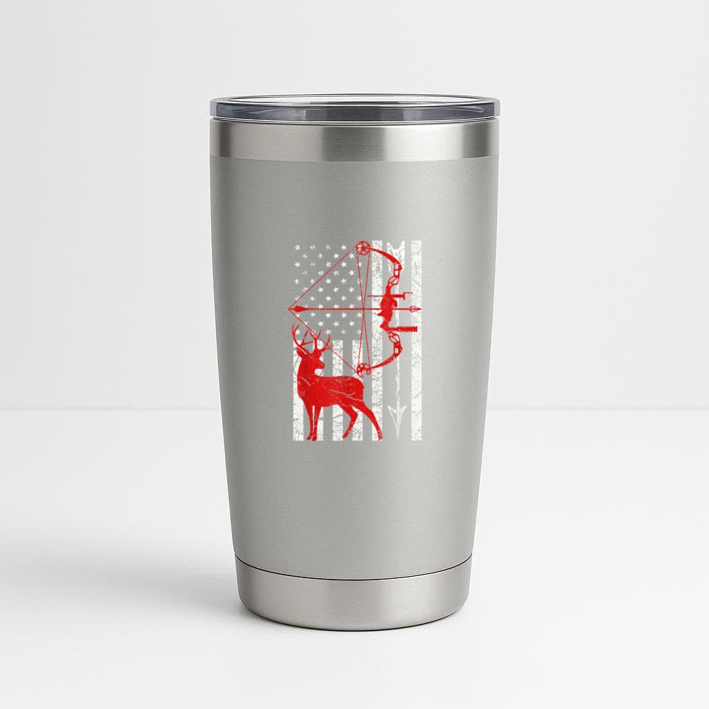 Bow Hunting Deer Flag Tumbler