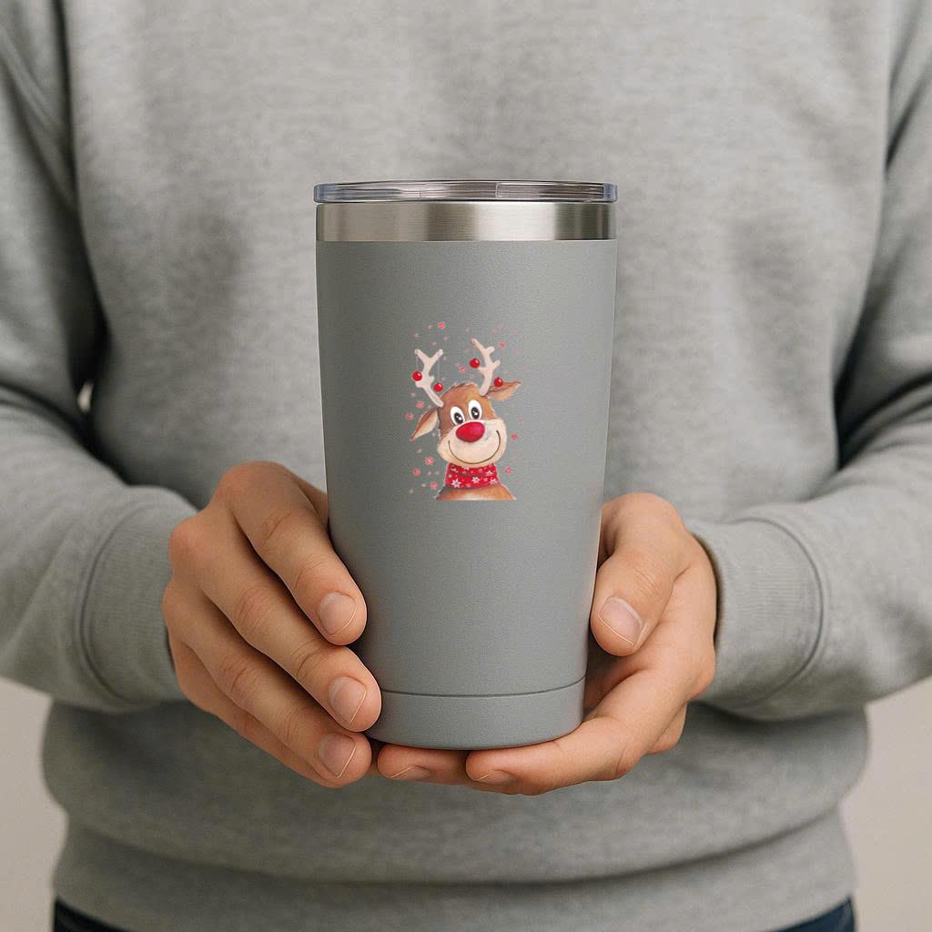 Christmas Deer Santa Claus Tumbler - Image 2