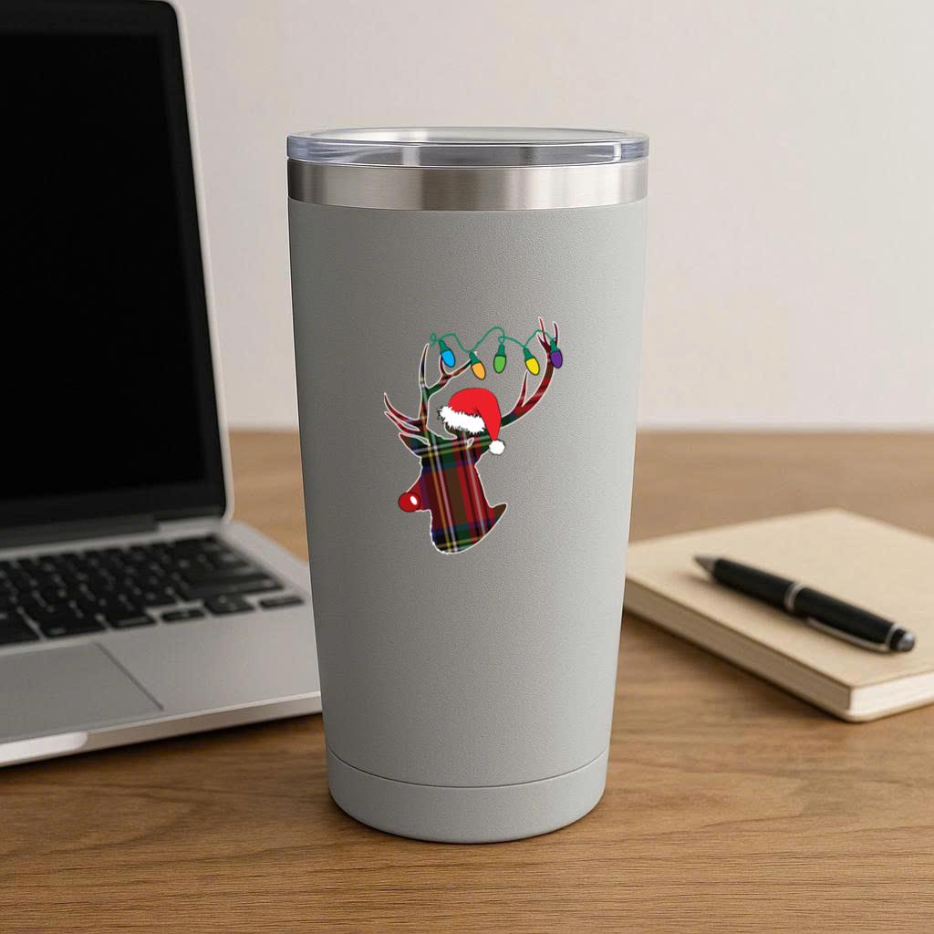 Christmas Deer Santa Hat Tumbler - Image 3