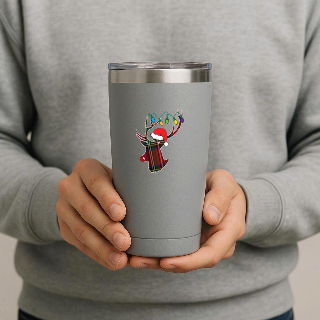 Christmas Deer Santa Hat Tumbler - Image 2