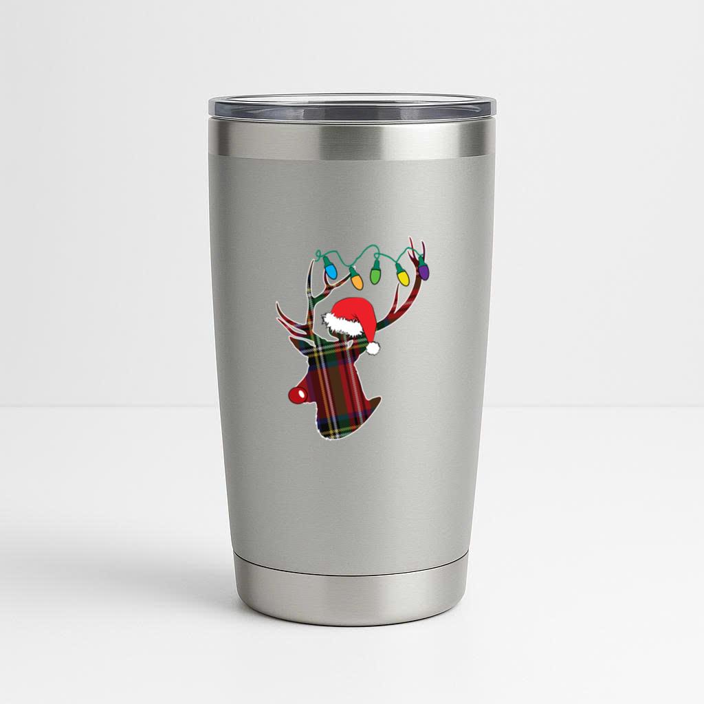 Christmas Deer Santa Hat Tumbler