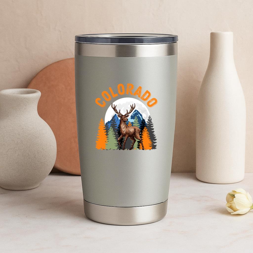Colorado Mountain Deer Hunter Sunset Tumbler - Image 4
