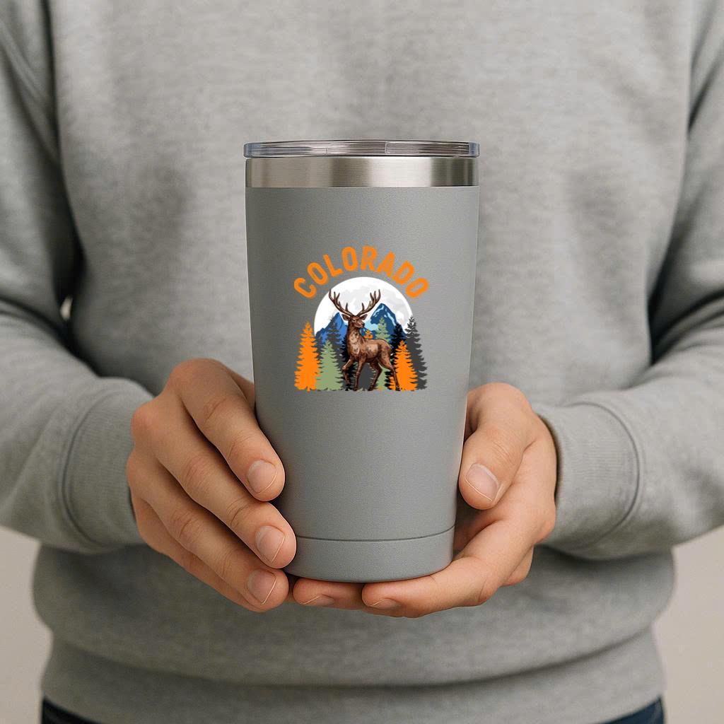 Colorado Mountain Deer Hunter Sunset Tumbler - Image 2
