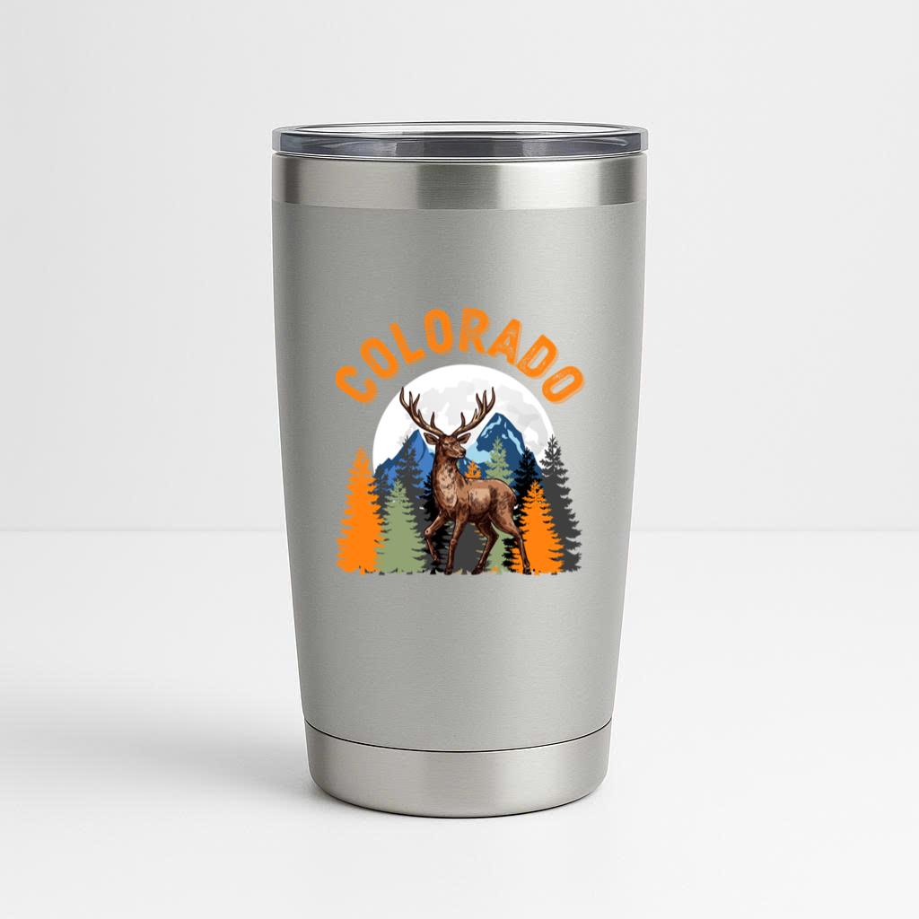 Colorado Mountain Deer Hunter Sunset Tumbler