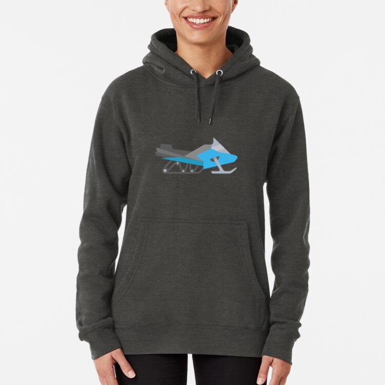 Semi Flat Blue Snowmobile Hoodie