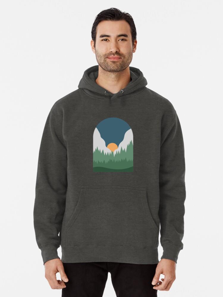 Serene Mountain Sunset Illustration Hoodie - Image 2