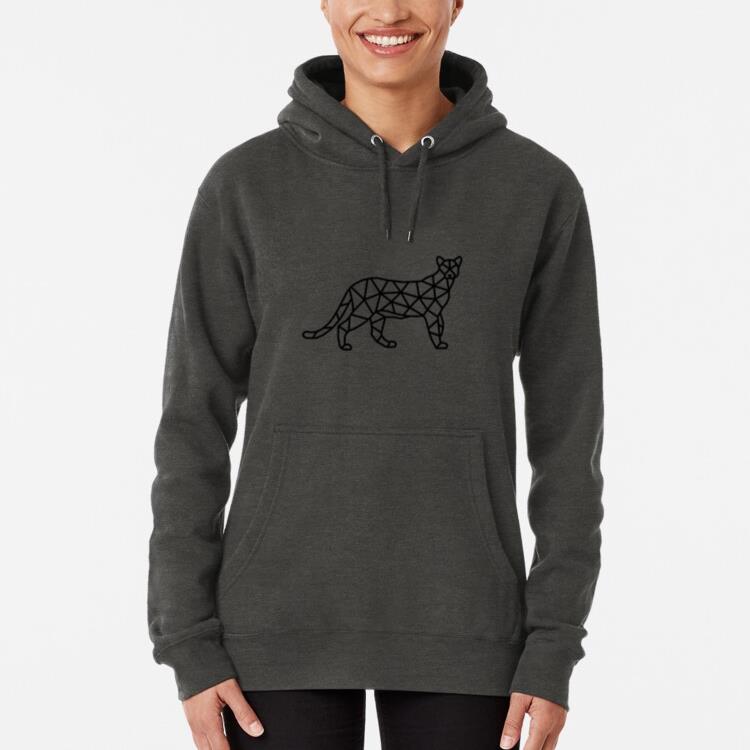 Simple Polygonal Cougar Icon Hoodie