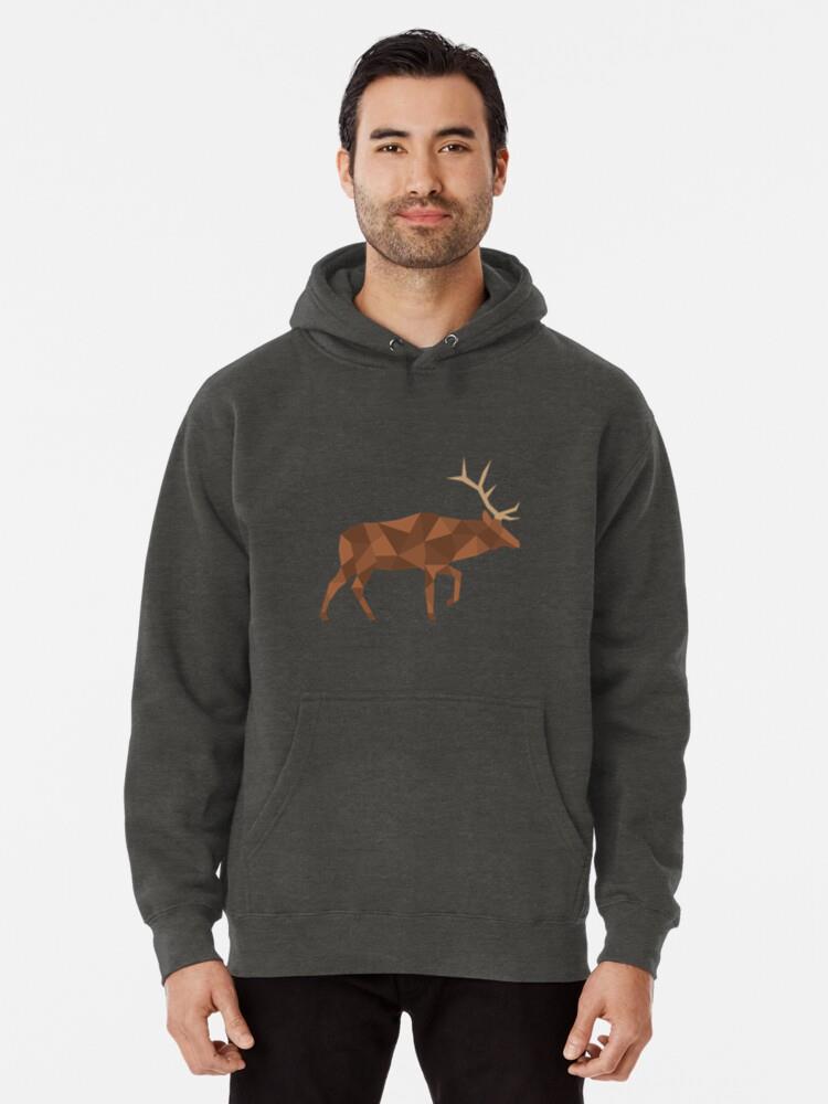 Simple Sideways Color Polygonal Deer Hoodie - Image 2