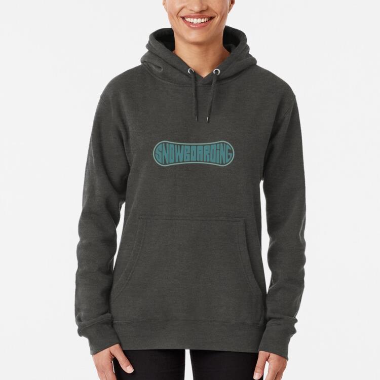 Simple Snowboarding Board Letters Badge Hoodie