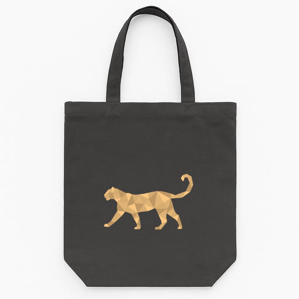 Simple Walking Polygonal Cougar Tote Canvas Bag
