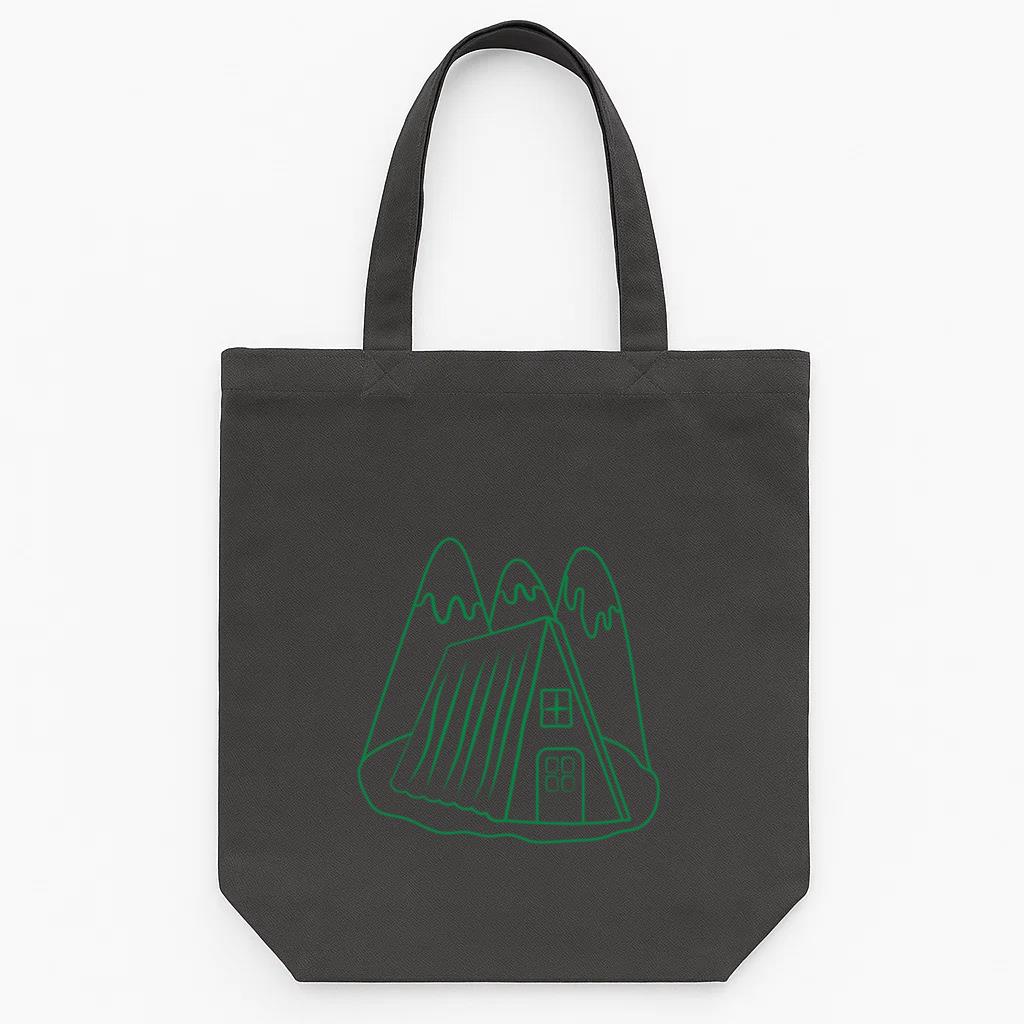 Simple Wilderness Mountain Cabin Tote Canvas Bag