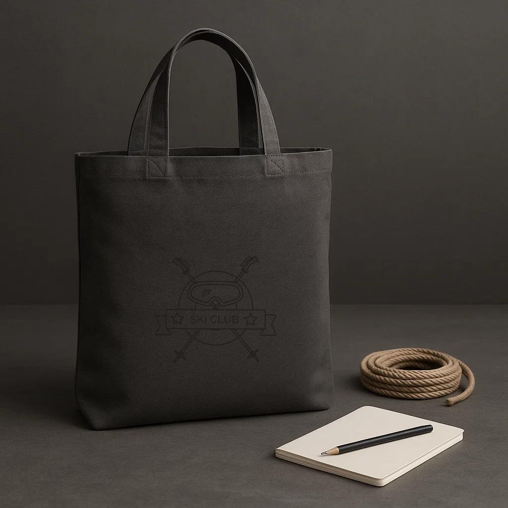 Ski Club Mask Pole Badge Stroke Tote Canvas Bag - Image 2