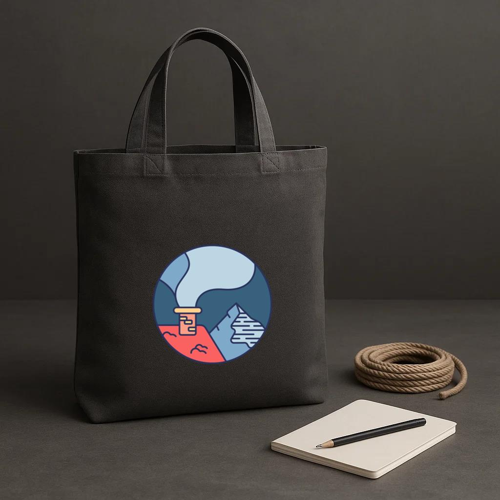 Snow Landscape Chimney Tote Canvas Bag - Image 2