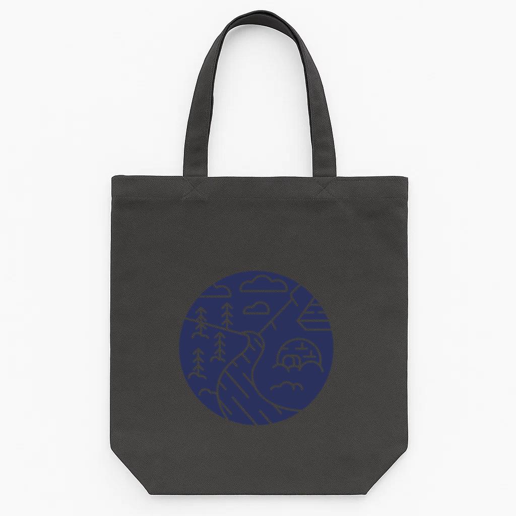 Snow Landscape Igloo Silhouette Tote Canvas Bag