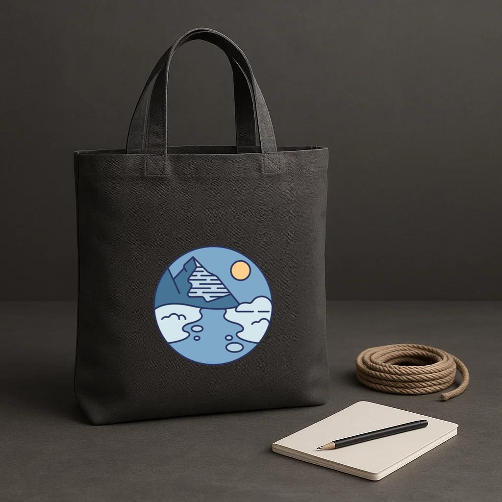 Snow Landscape Mountain Tote Canvas Bag - Image 2