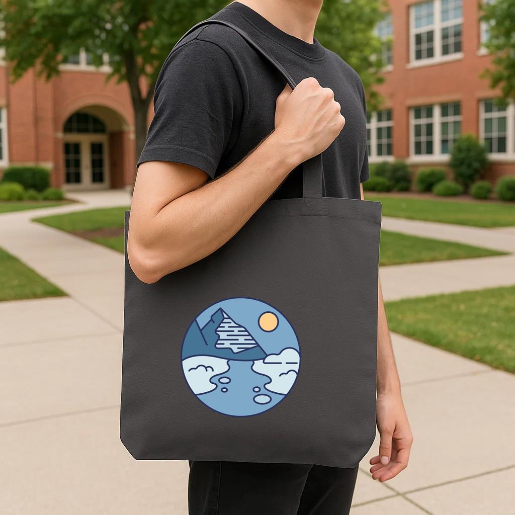 Snow Landscape Mountain Tote Canvas Bag - Image 4