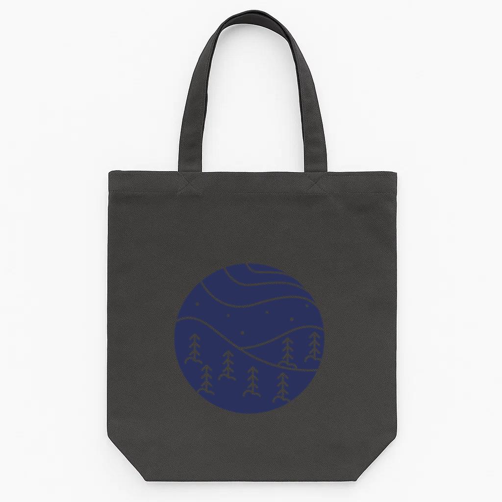 Snow Landscape Silhouette Tote Canvas Bag