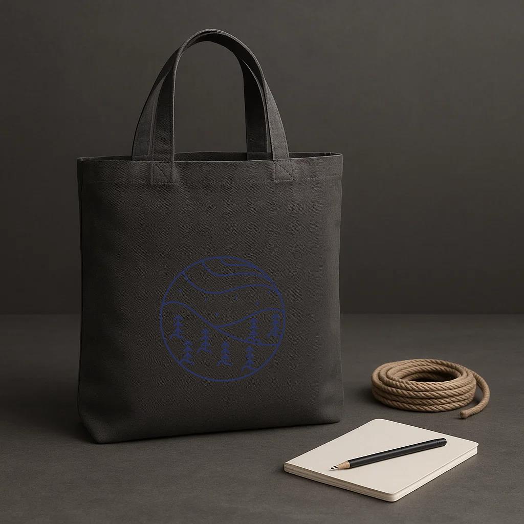 Snow Landscape Stroke Tote Canvas Bag - Image 2