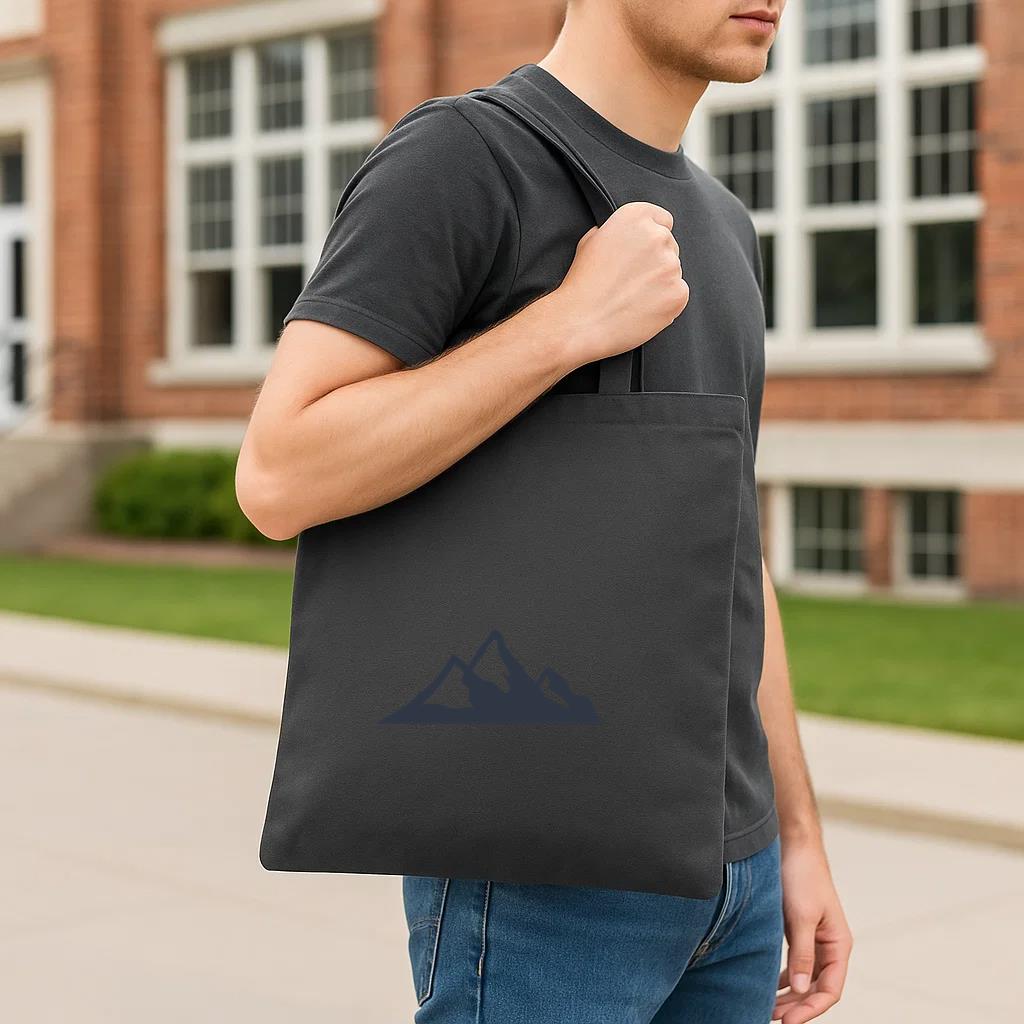 Snow Mountain Climbing Illustration Tote Canvas Bag - Image 3