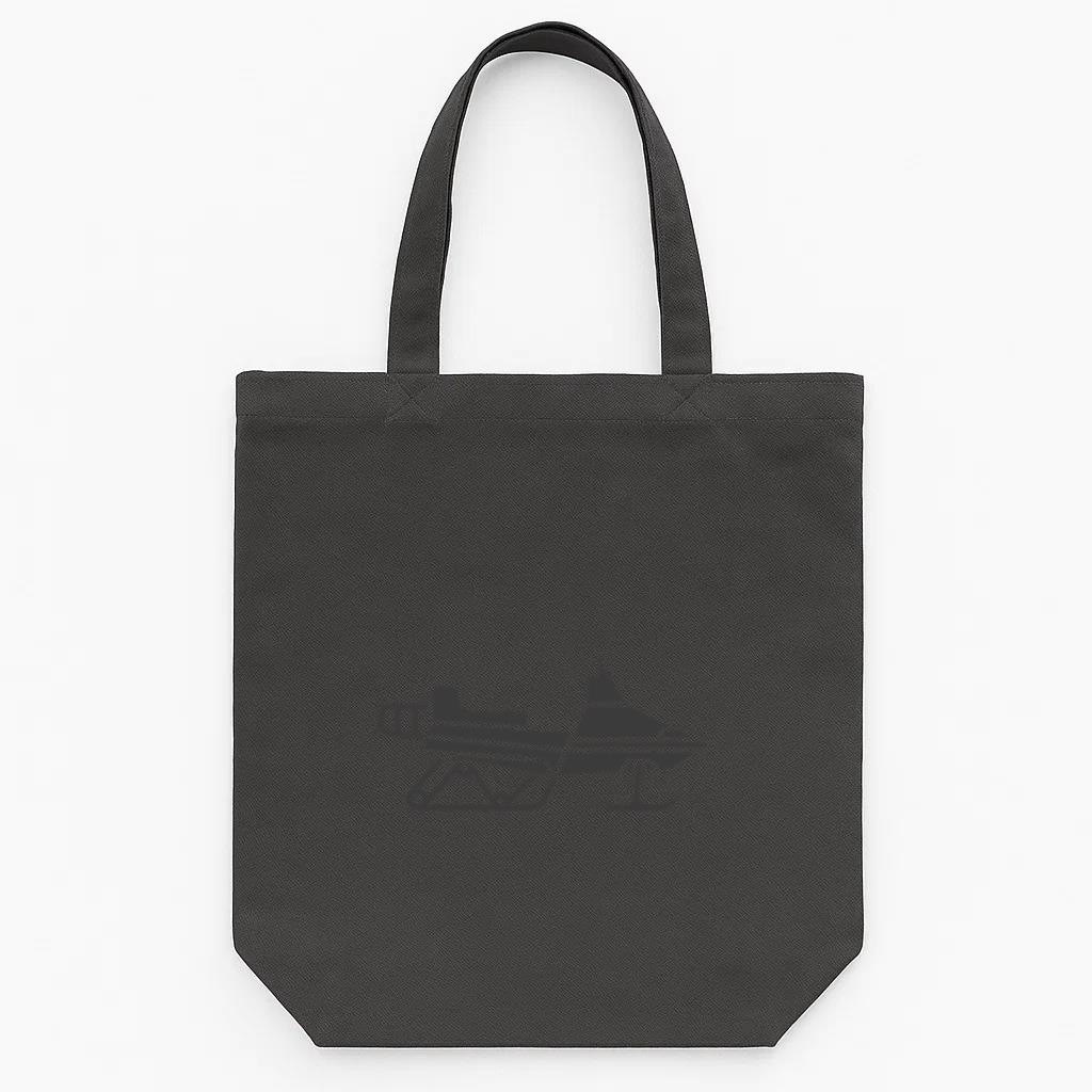 Snowmobile Side Silhouette Tote Canvas Bag