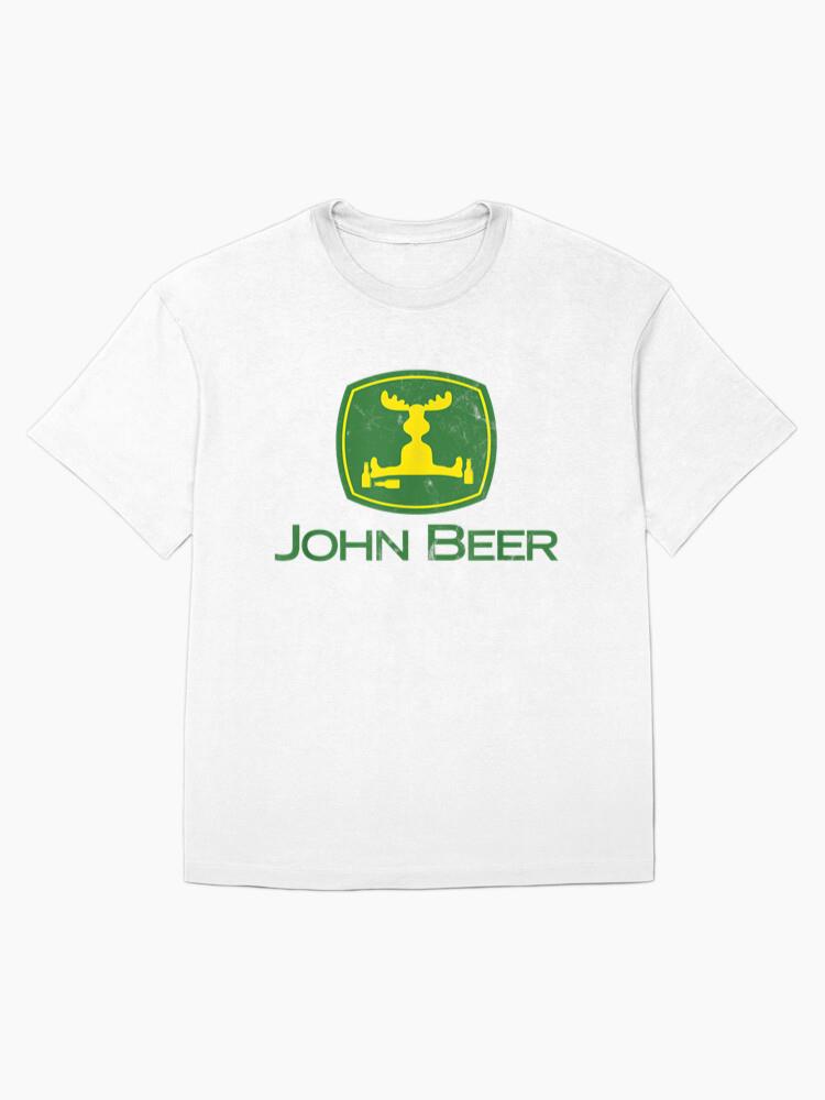 Tractor John Beer Deer Vintage Farmer T-Shirt - Image 4