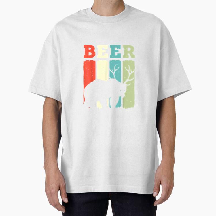 Vintage Drinking Bear Deer Beer T-Shirt
